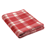 Red and White Checkered blanket on transparent background AI-Generative png