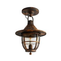 An Old Lantern hanging on a wall AI-Generative png