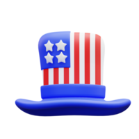 3d illustration Uncle Sam American Hat png