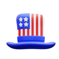 3d ilustração tio sam americano chapéu png