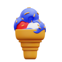 3d ilustración hielo crema cono png