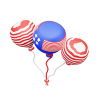 3d illustration American Flag Balloons png