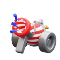3d illustration American cannon png