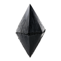 Obsidian A deep black obsidian with a sharp edge and a reflective surface floating against png