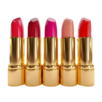 Gold Lipstick Pink Tube Stock AI-Generative png