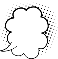 noir et blanc Couleur pop art polka points demi-teinte discours bulle ballon icône autocollant note mot-clé planificateur texte boîte bannière png