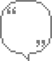 8 bits rétro Jeu pixel discours bulle ballon avec citation Des marques, icône autocollant note mot-clé planificateur texte boîte bannière png