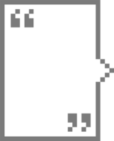 8bit retro spel pixel Tal bubbla ballong med citat märken, ikon klistermärke PM nyckelord planerare text låda baner png