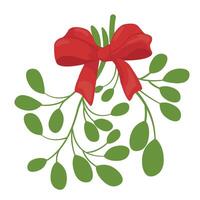 Mistletoe. Hand drawn illustration of mistletoe sprigs isolated on white background for Christmas cards, banners, web, posters and decorative design. vector