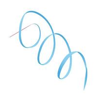 Gymnastics ribbon stick icon. Blue gymnastics ribbon and pink stick icon for web design isolated on white background. Rhythmic Gymnastics sport. illustration. vector