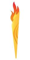 Colorful Flaming Torch, flat illustration isolated on white background. Symbols of relay race, competition victory, champion or winner. vector