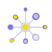 Network Chart on isolated. 3D infographics png