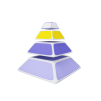 Pyramid Chart on isolated. 3D Infographics png