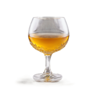 Cognac snifter large et rond avec une court tige un vide et un rempli avec png