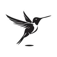 Hummingbird Logo Design Art, Icons, and Graphics. Black and white hummingbird vector