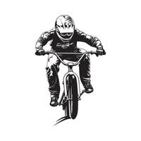 Bmx Rider Design Art, Icons, and Graphics on white background vector