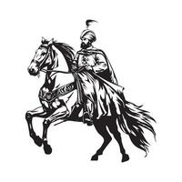 Cavalry Heroes Ottoman Turkish Army Stock Illustration on white background vector