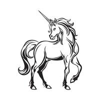 ilustración de un unicornio aislado en blanco vector
