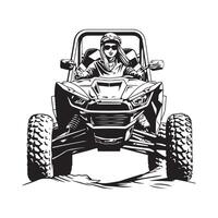 Woman Riding Dune Buggy Car Design Art, Icons, and Graphics. Illustration of a Dune Buggy vector