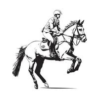 ecuestre Deportes ilustración caballo jinete diseño aislado en blanco vector