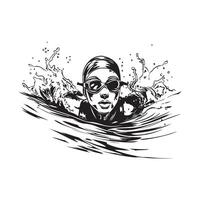 Swimmer Design Images on white background vector