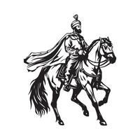 Cavalry Heroes Ottoman Turkish Army Stock Illustration on white background vector