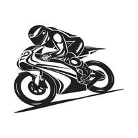 motocicleta en blanco fondo, motocicleta carrera arte, iconos, y gráficos vector