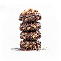 chocola gedekt geglaceerd walnoten knapperig en zoet tuimelen en spinnen met stukjes van okkernoot en png
