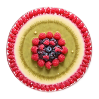 frutta insalata condimento mandala un' circolare design di lamponi oliva olio e dijon mostarda png