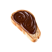 chocolate avellana untado en un rebanada de brindis suave y lustroso textura arremolinado modelo culinario png