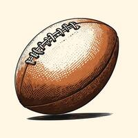 Hand Drawn American Football Engraved Vintage Style vector