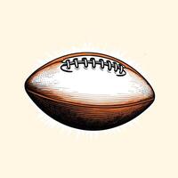 American Football Hand Drawn Engraved Vintage vector