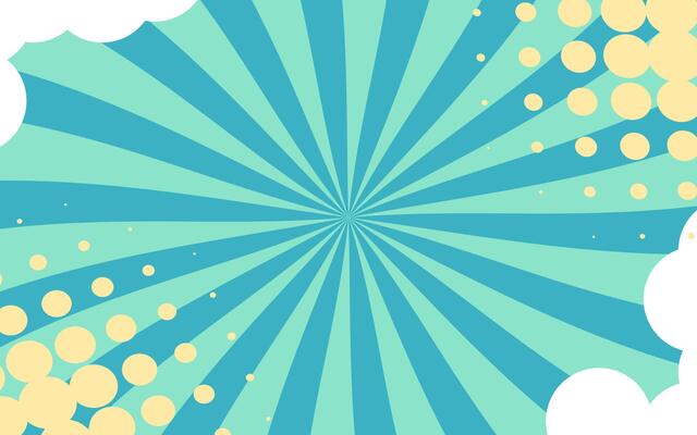 Torqouise and blue cartoon background, with cloud and halftone are their ornament decoration