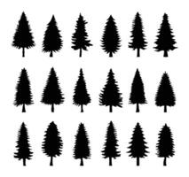 silhouette tree collection . illustration vector