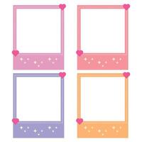 four different frames with hearts vector