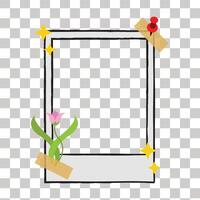 Cute photocall polaroid frame template. illustration vector