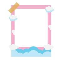 Photocall polaroid with pink frame and cloud decoration vector