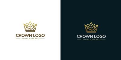 oro corona logo ilustración con minimalista diseño estilo vector