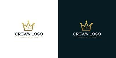 Gold crown logo illustration with minimalist design style vector