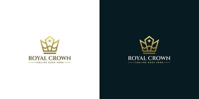 Gold crown logo illustration with minimalist design style vector