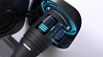 carga de energía de automóviles eléctricos, tecnología de carga, tecnología de llenado de energía limpia. video