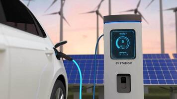 EV-Ladestation, saubere Energie-Fülltechnologie, Aufladen von Elektroautos video