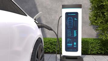 EV-Ladestation, saubere Energie-Fülltechnologie, Aufladen von Elektroautos video