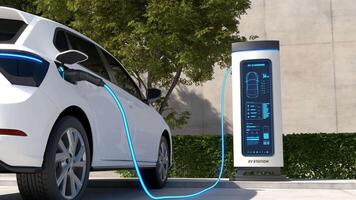 EV Charging Station, Clean energy filling technology, Electric car charging video