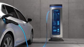 EV Charging Station, Clean energy filling technology, Electric car charging video