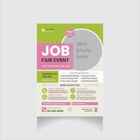 job fair event flyer vector