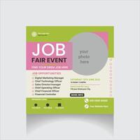 job fair event social media post vector