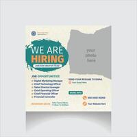 We are Hiring social media post vector