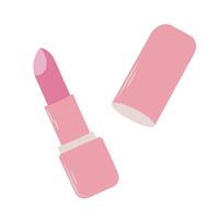 rosado de moda lápiz labial en plano estilo, barbiecore estético. bosquejo ilustración aislado en blanco antecedentes. linda diseño elementos. vector