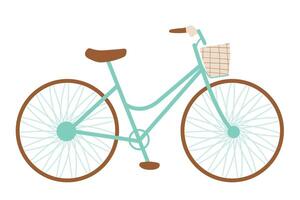 Single silhouette bicycle icon isolated on white background. illustration in flat style for web design, banner, flyer, invitation, card. vector